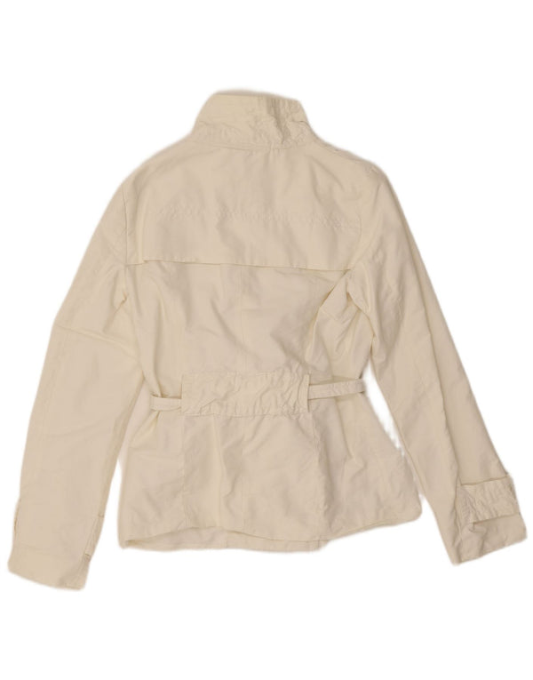 Zara Γυναικεία Κοντή Καμπαρντίνα UK 10 Small White Cotton