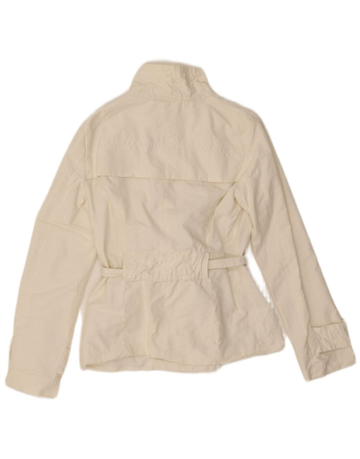 Zara Γυναικεία Κοντή Καμπαρντίνα UK 10 Small White Cotton