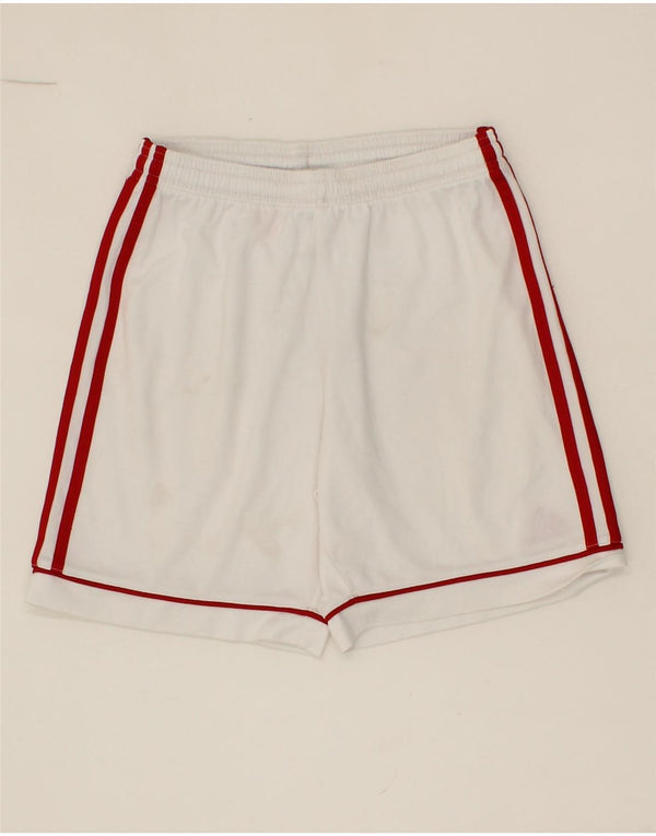 ADIDAS Boys Climalite Sport Shorts 11-12 Years White Polyester