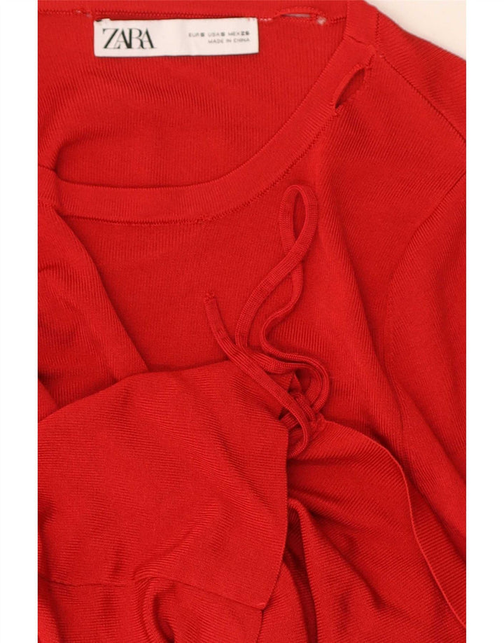 Zara Γυναικεία Μπλούζα Τοπ UK 8 Small Red