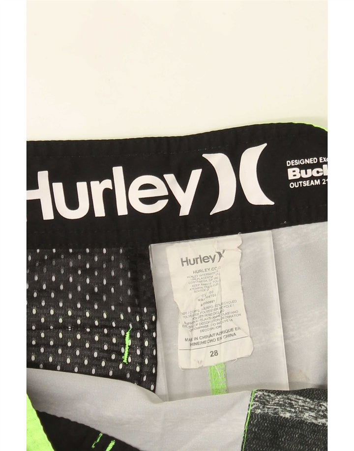 Ανδρικό γραφικό σορτς κολύμβησης Hurley Μικρό πράσινο ριγέ πολυεστέρα