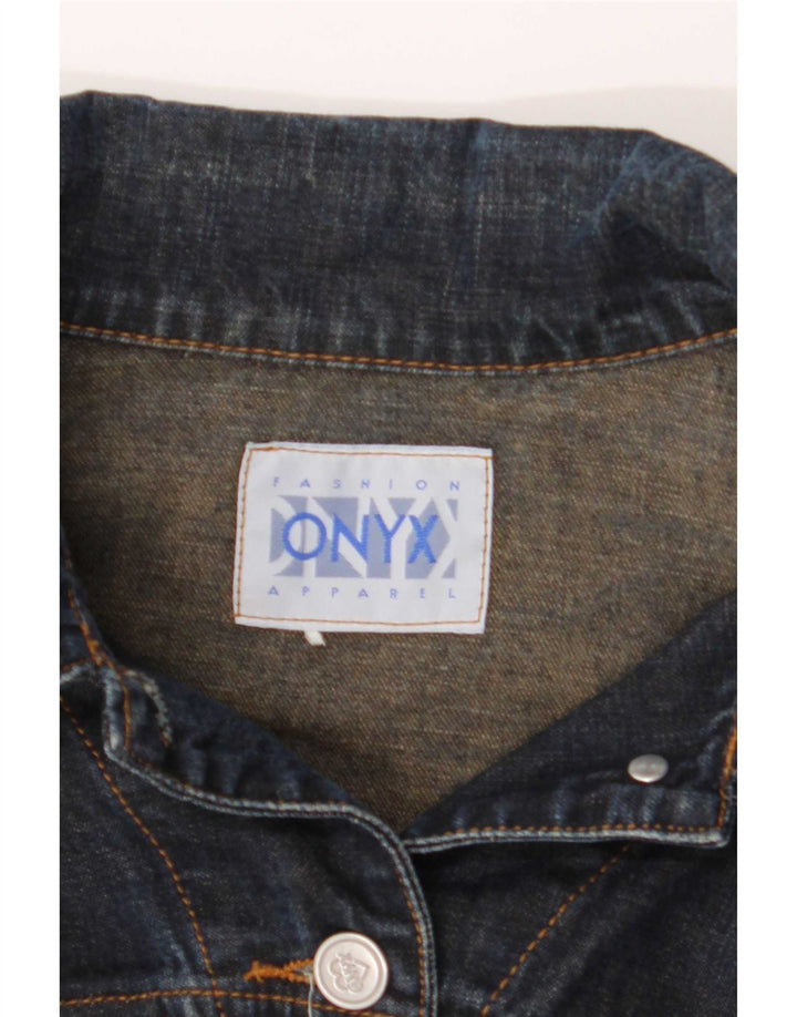 Onyx Γυναικείο Τζιν Μπουφάν UK 10 Small Navy Blue