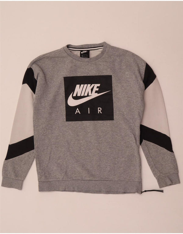 Ανδρικό γραφικό φούτερ Nike Jumper Μικρό γκρι βαμβακερό χρώμα