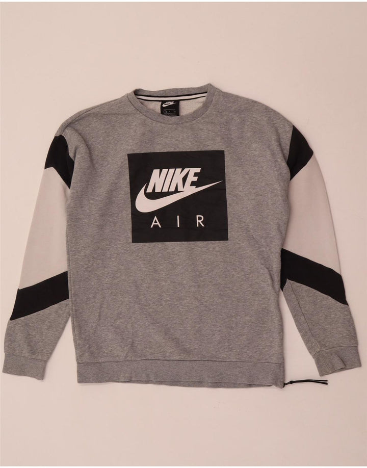 Ανδρικό γραφικό φούτερ Nike Jumper Μικρό γκρι βαμβακερό χρώμα