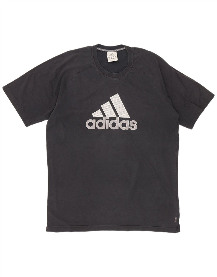 Ανδρικό γραφικό μπλουζάκι ADIDAS Top μεγάλο μαύρο βαμβακερό