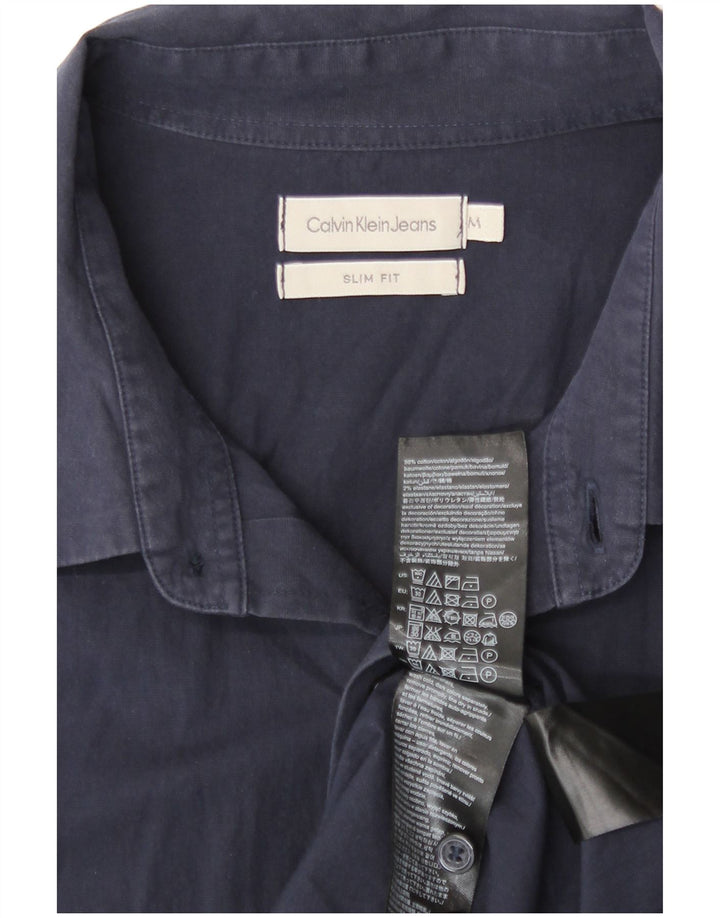 Ανδρικό πουκάμισο Calvin Klein Jeans Slim Fit Βαμβακερό μεσαίο ναυτικό