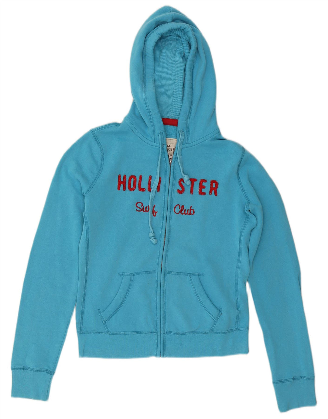 HOLLISTER Γυναικείο πουλόβερ με κουκούλα με φερμουάρ UK 14 μεσαίο βαμβακερό