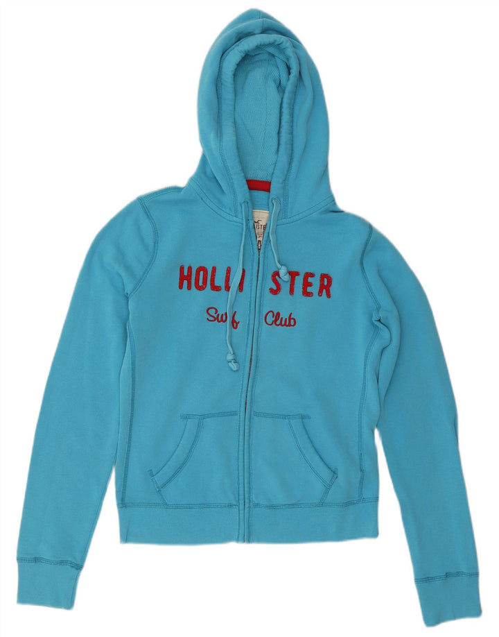 HOLLISTER Γυναικείο πουλόβερ με κουκούλα με φερμουάρ UK 14 μεσαίο βαμβακερό