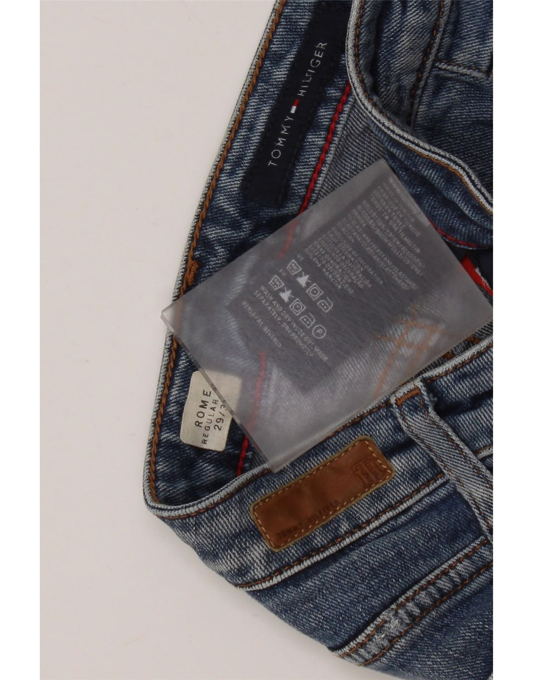 Tommy Hilfiger Womens Rome Distressed Straight Jeans W29 L30 Blue
