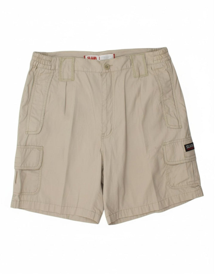 SLAM Mens Cargo Shorts IT 56 3XL W36  Beige Cotton