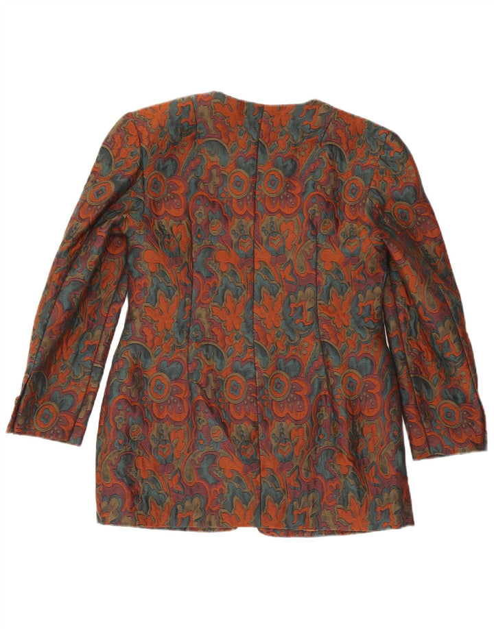 Vintage γυναικείο σακάκι 1 κουμπιού Blazer UK 10 Small πολύχρωμο Floral
