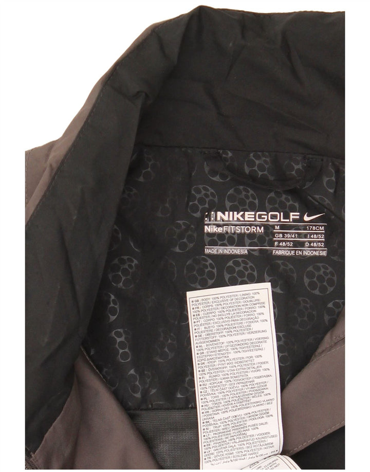 Ανδρικό γραφικό μπουφάν βροχής Nike UK 39/41 Μεσαίο μαύρο χρώμα πολυεστέρα
