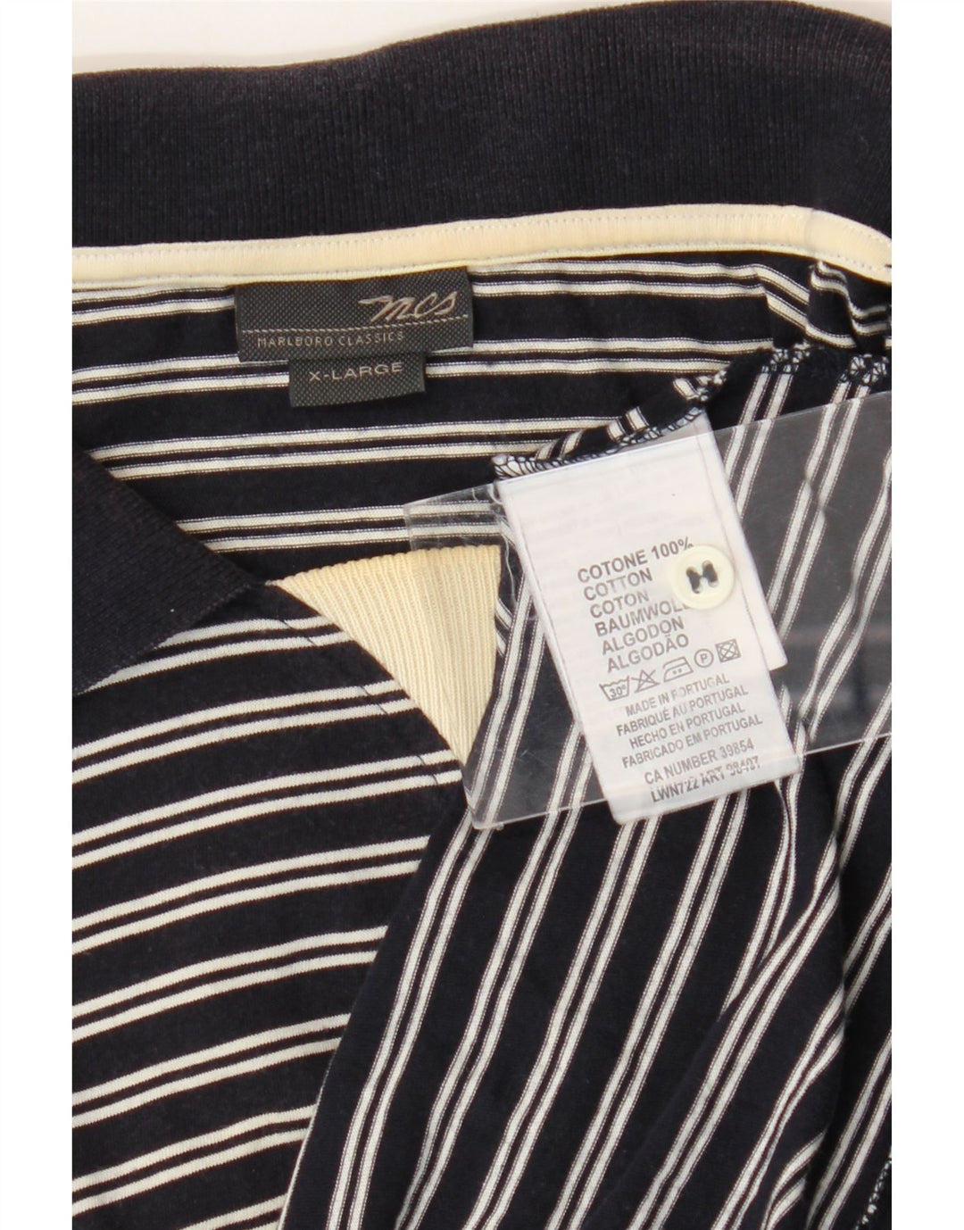 Ανδρικό μπλουζάκι πόλο Marlboro Classics XL Βαμβακερό σε μπλε ριγέ