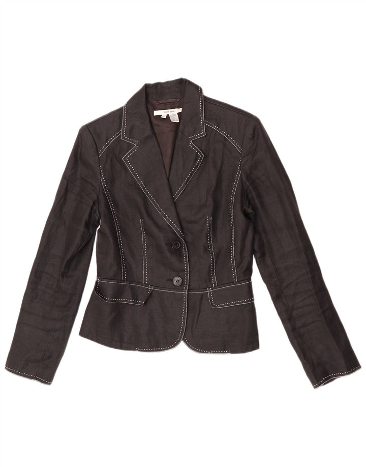 Zara Γυναικείο τζάκετ μπλέιζερ με 2 κουμπιά EU 40 Medium Black Ramie