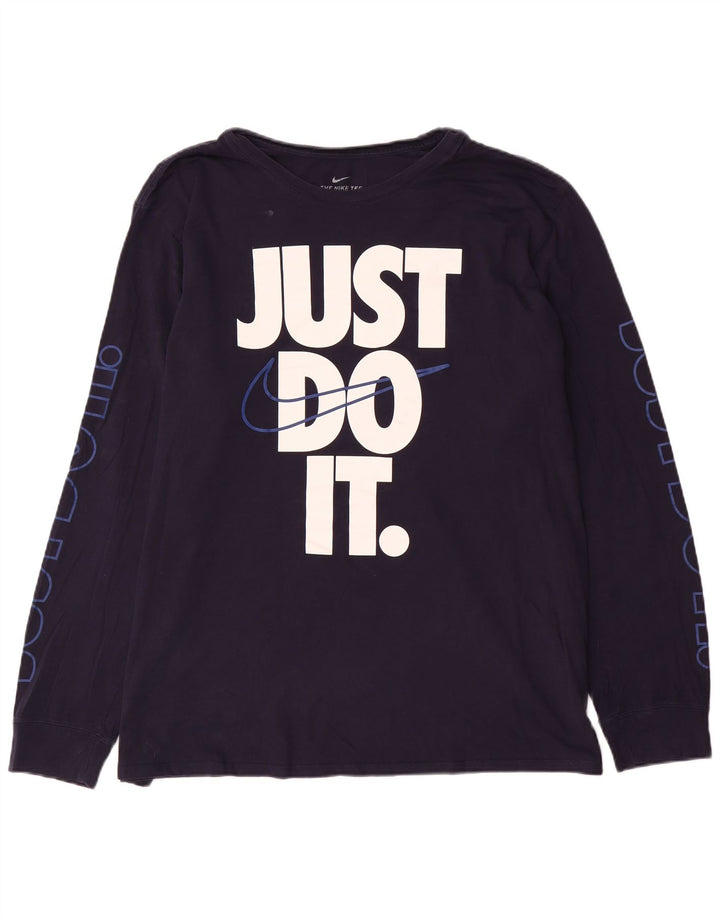 Ανδρικό γραφικό μπλουζάκι Nike μακρυμάνικο 2XL μπλε ναυτικό