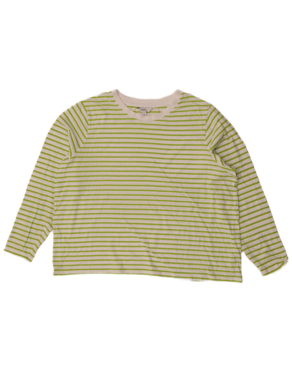Marks & Spencer Γυναικεία μπλούζα μακρυμάνικη UK 20 2XL Λευκό ριγέ βαμβακερό