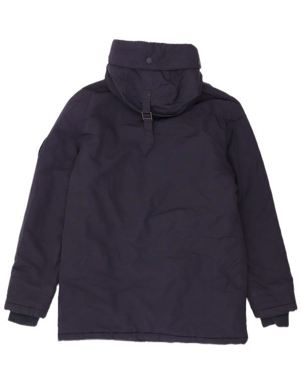 Ανδρικό μπουφάν Parka με κουκούλα Superdry UK 40 Large Navy Blue Nylon