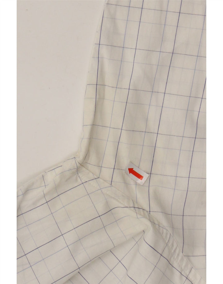 BENETTON Ανδρικό πουκάμισο XL Λευκό βαμβακερό καρό
