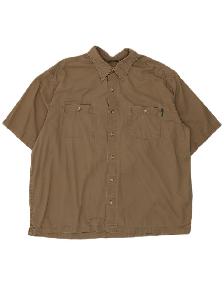 Eddie Bauer Ανδρικό κοντομάνικο πουκάμισο XL μπεζ βαμβακερό