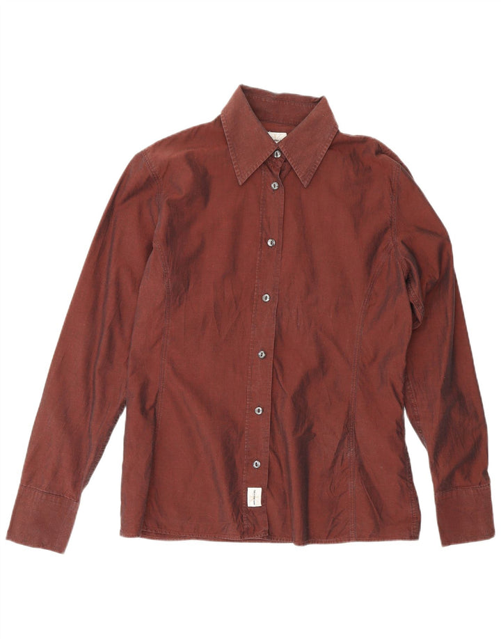 Γυναικείο πουκάμισο CALVIN KLEIN JEANS UK 12 μεσαίο βαμβακερό μπορντό