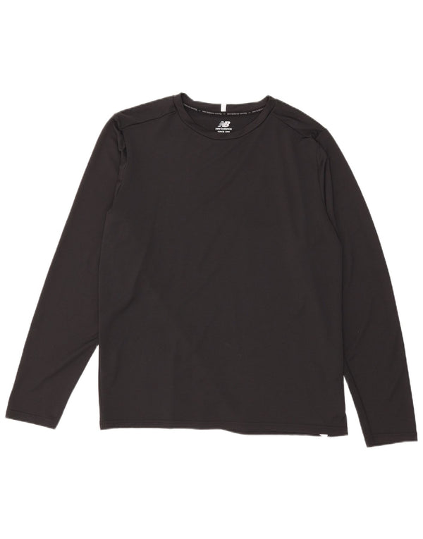 New Balance Mens Top Long Sleeve Large Black Polyester