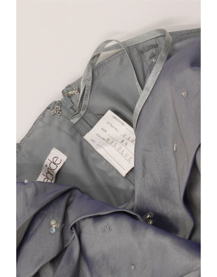 TRUE BRIDE Womens Maxi Strapless Dress UK 14 Medium Grey Polyester Vintage True Bride and Second-Hand True Bride from Messina Hembry 