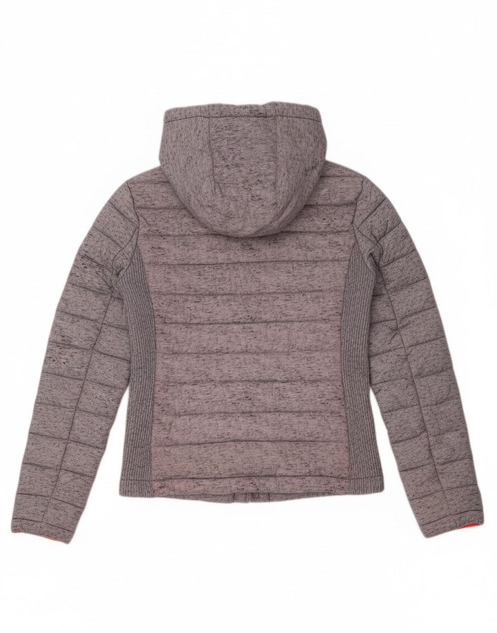 Superdry γυναικείο μπουφάν με κουκούλα με επένδυση UK 8 XS γκρι πολυεστέρας