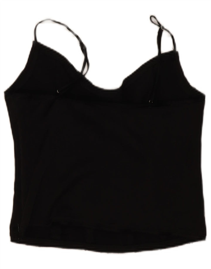Zara Womens Crop Cami Top UK 12 Medium Black Viscose
