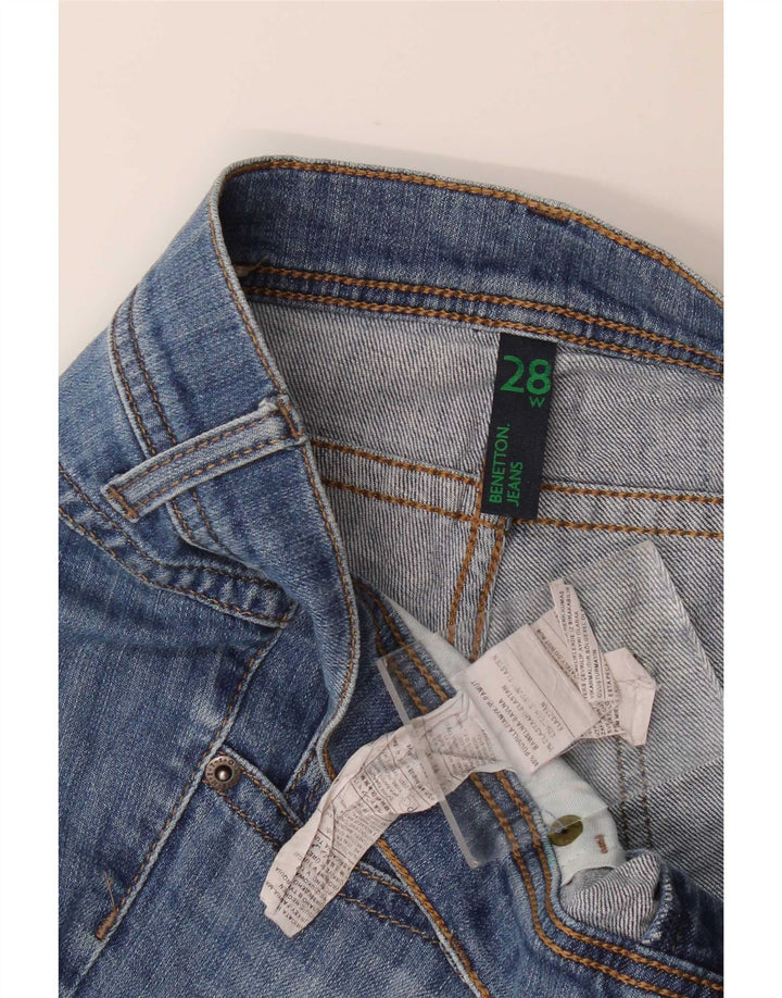 Γυναικείο τζιν Benetton Regular Fit ίσιο W28 L28 Μπλε βαμβακερό