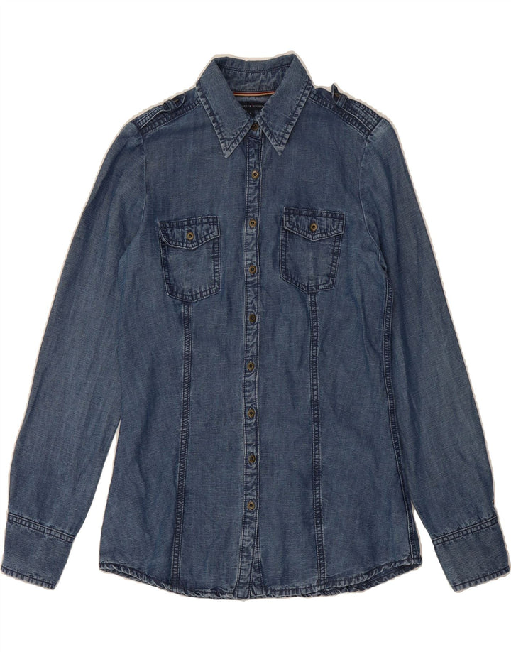 TOMMY HILFIGER Womens Denim Shirt US 6 Medium Blue Lyocell Vintage Tommy Hilfiger and Second-Hand Tommy Hilfiger from Messina Hembry 