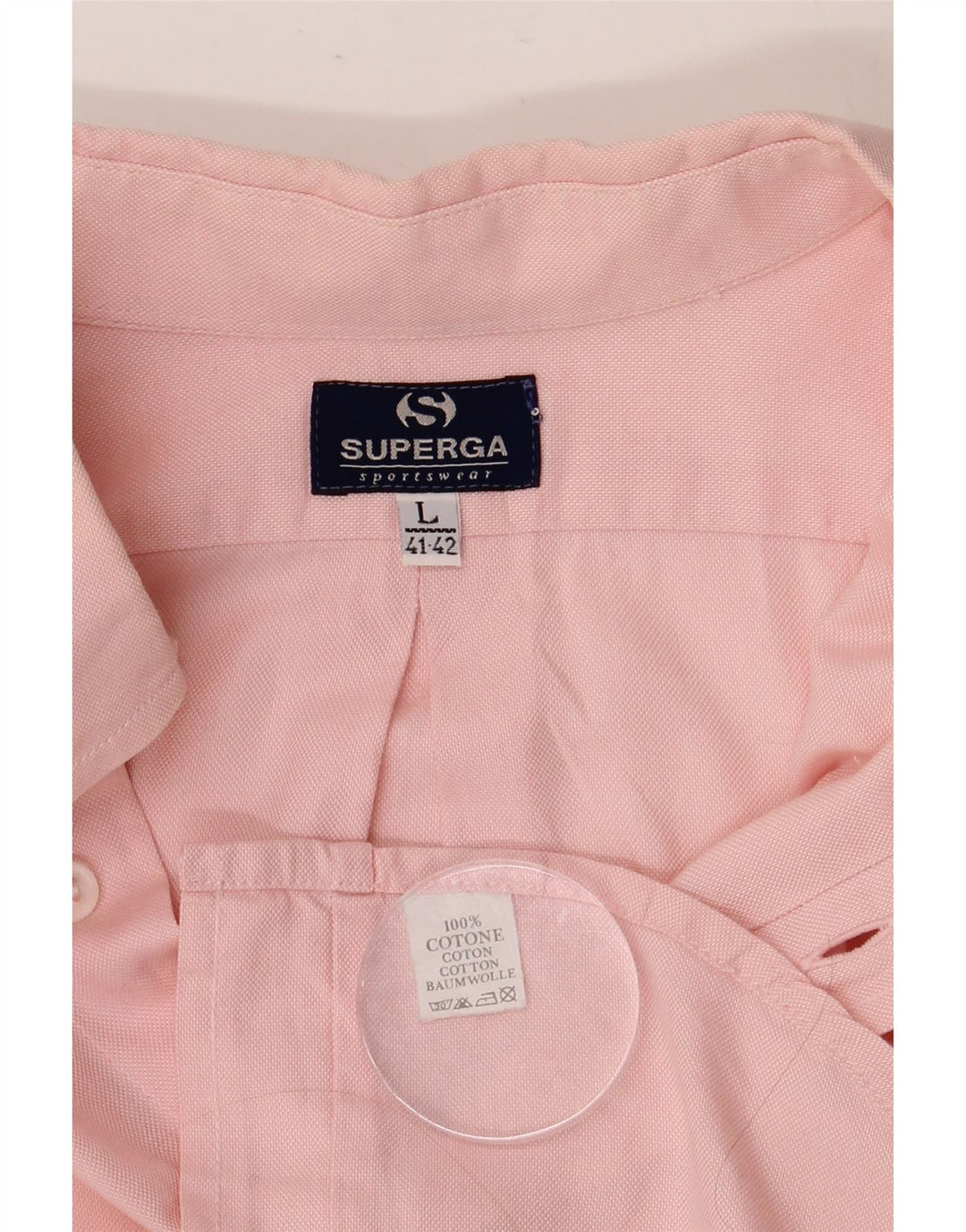 Ανδρικό πουκάμισο SUPERGA Μέγεθος 41/42 Μεγάλο Ροζ Βαμβακερό