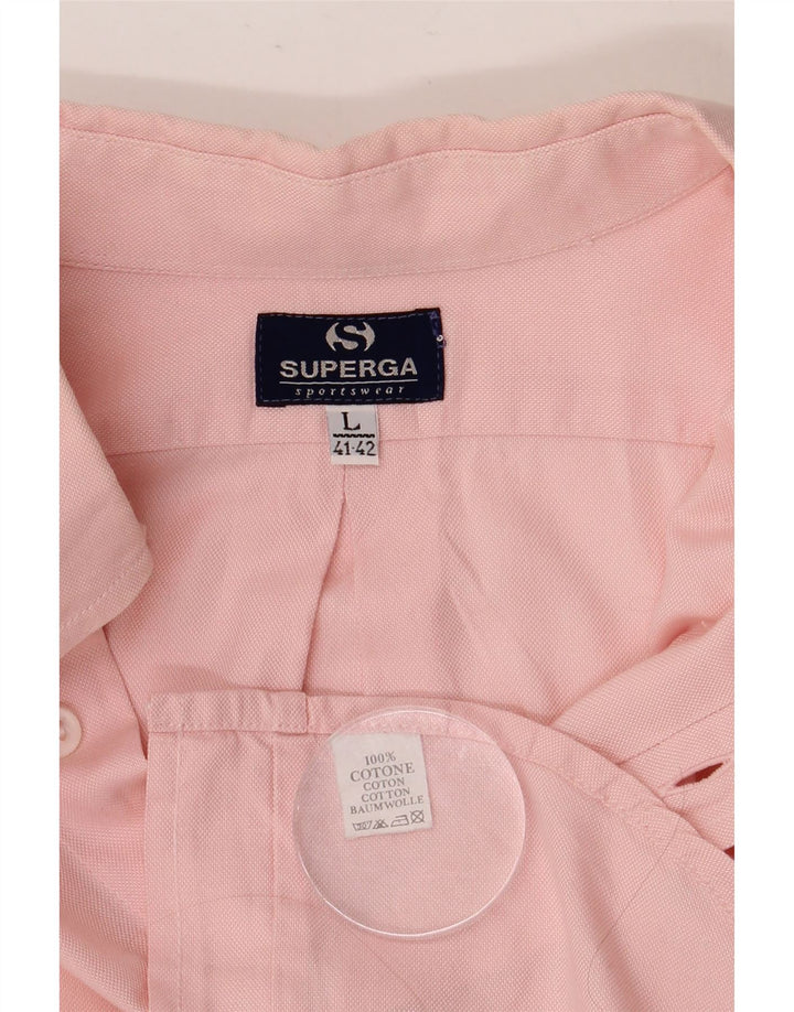 Ανδρικό πουκάμισο SUPERGA Μέγεθος 41/42 Μεγάλο Ροζ Βαμβακερό