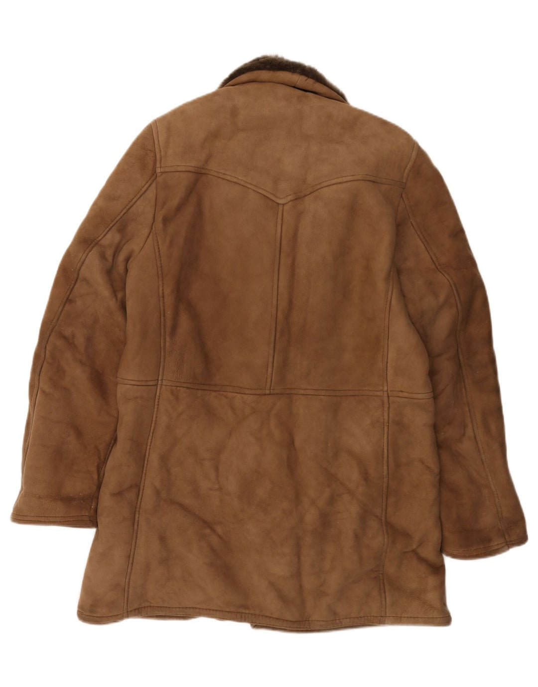 Vintage Ανδρικό Shearling Παλτό με διπλό στήθος IT 52 XL Καφέ