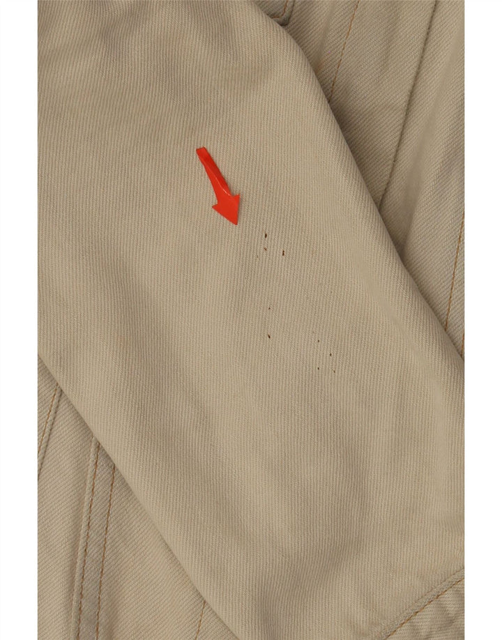 Rifle Γυναικείο Crop Τζιν Μπουφάν UK 12 Medium Beige βαμβακερό