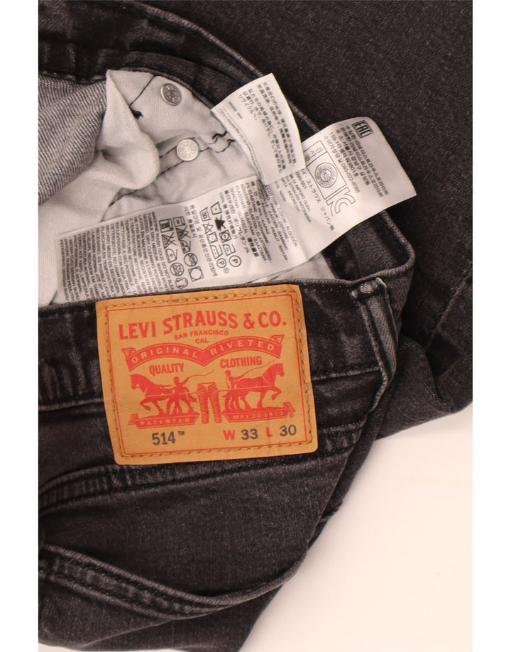Levi's Mens 514 Straight Jeans W33 L30 Γκρι βαμβακερό