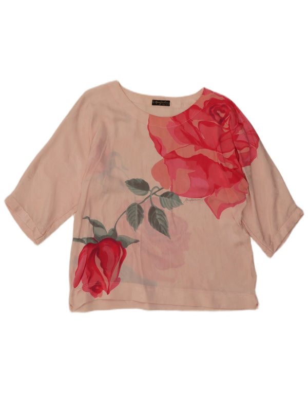 Mario Pucci Cecconi Γυναικεία See Through Μπλούζα Top IT 44 Medium Pink Floral