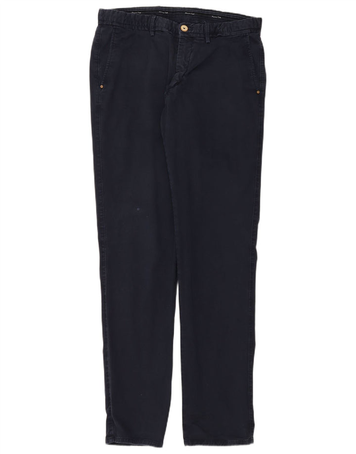 MASSIMO DUTTI Ανδρικό παντελόνι Chino με λεπτή εφαρμογή EU 42 Large W32 L34 Navy Blue