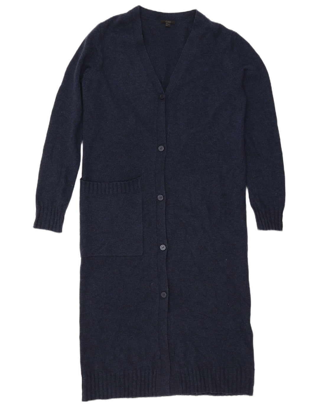 Cos Γυναικείο Longline Oversized Ζακέτα UK 10 Small Navy Blue Wool