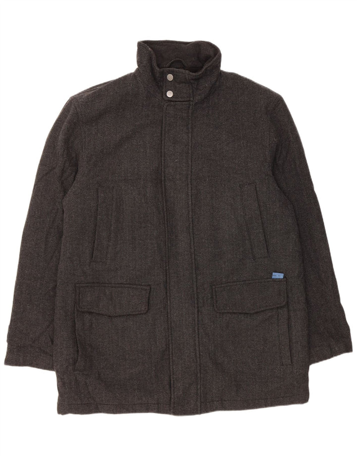 Ανδρικό παλτό John Lewis Windbreaker UK 42 XL Γκρι μαλλί ψαροκόκαλο