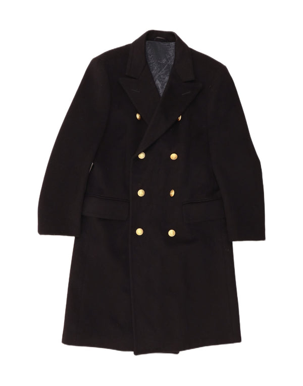 Vintage Womens Double Breasted Coat IT 52 2XL Black Classic