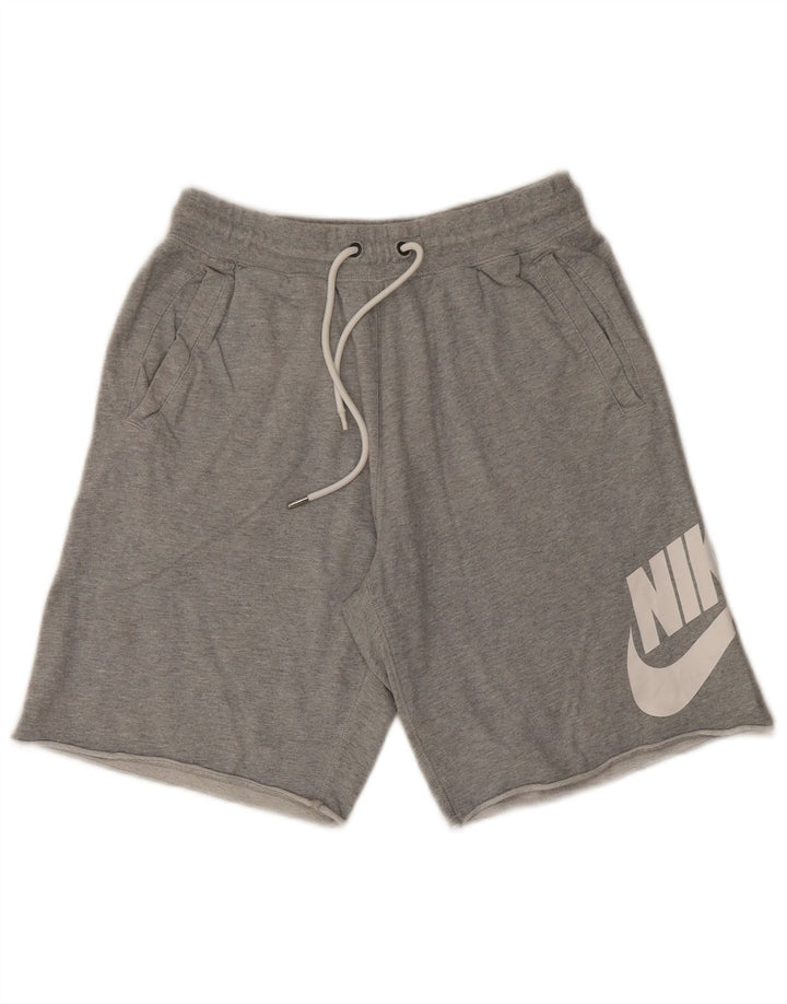Ανδρικό γραφικό αθλητικό σορτς Nike, βαμβακερό σε μεσαίο γκρι χρώμα