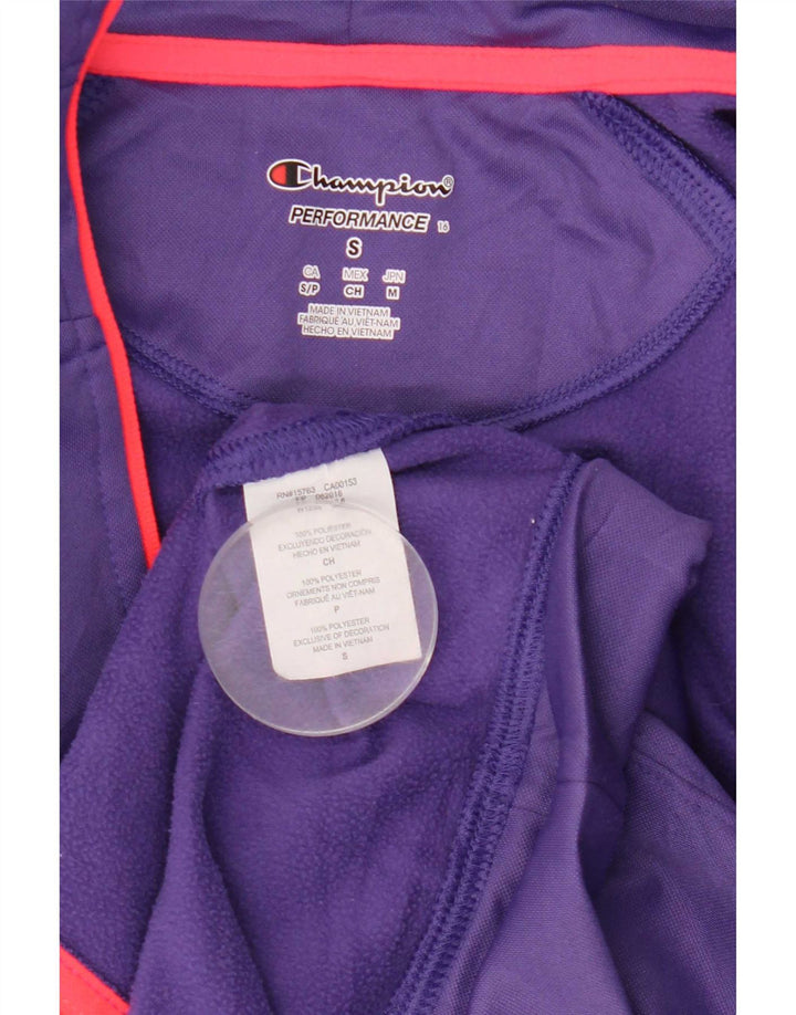 Champion Women Performance Zip Hoodie πουλόβερ UK 10 Small Purple Polyester