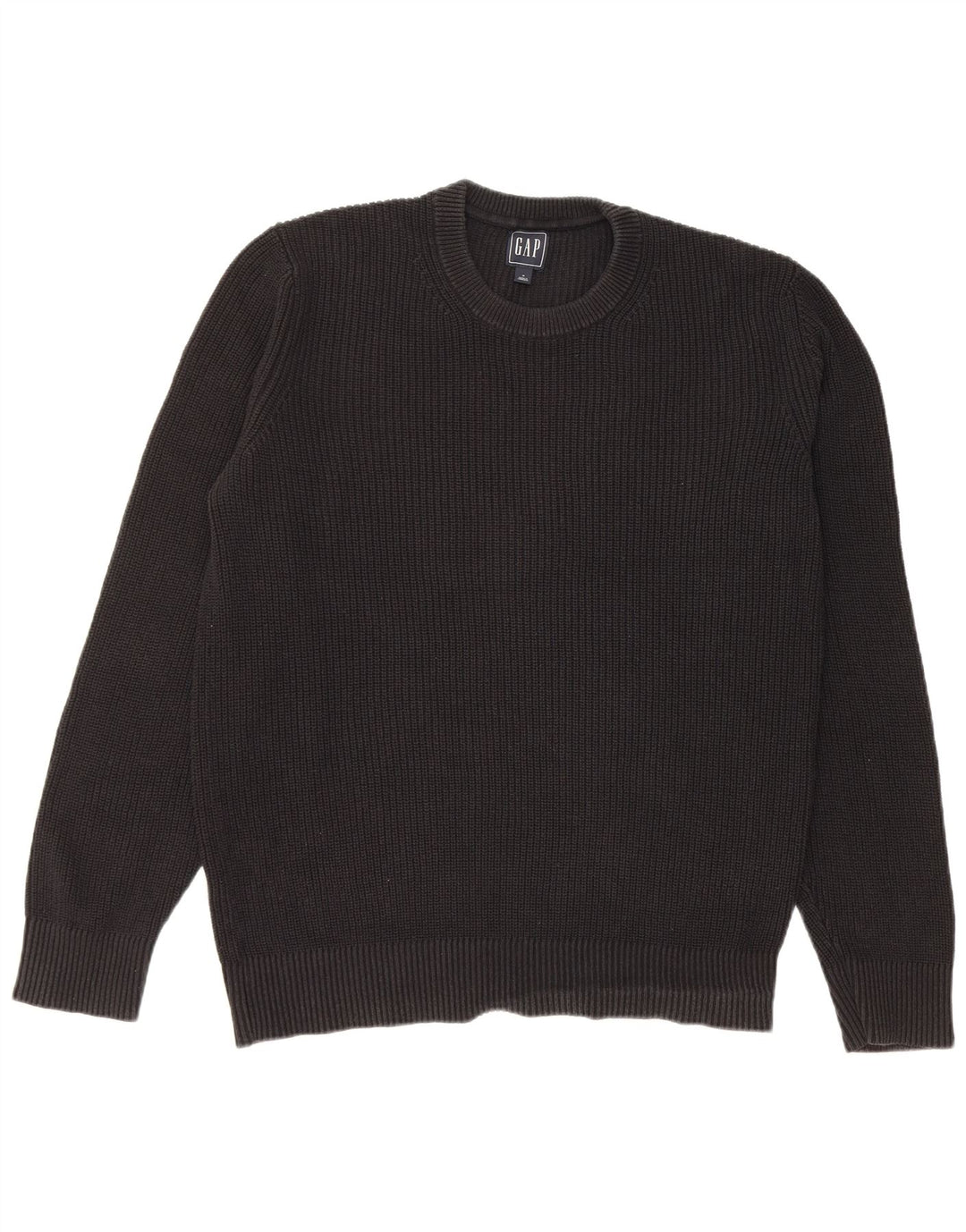 Ανδρικό πουλόβερ Gap Crew Neck, Μεσαίο μαύρο βαμβακερό