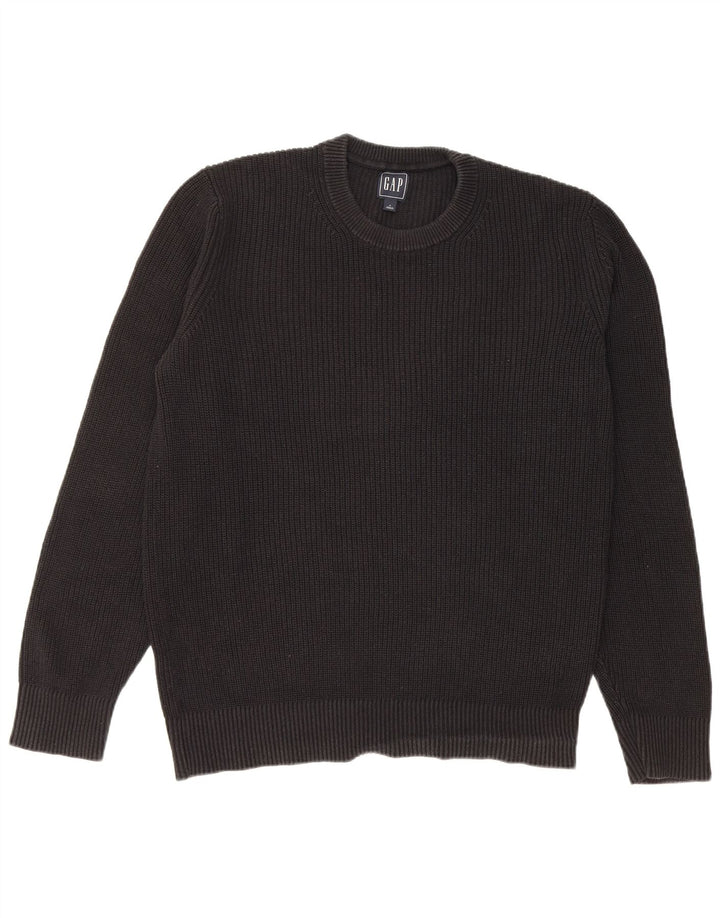 Ανδρικό πουλόβερ Gap Crew Neck, Μεσαίο μαύρο βαμβακερό