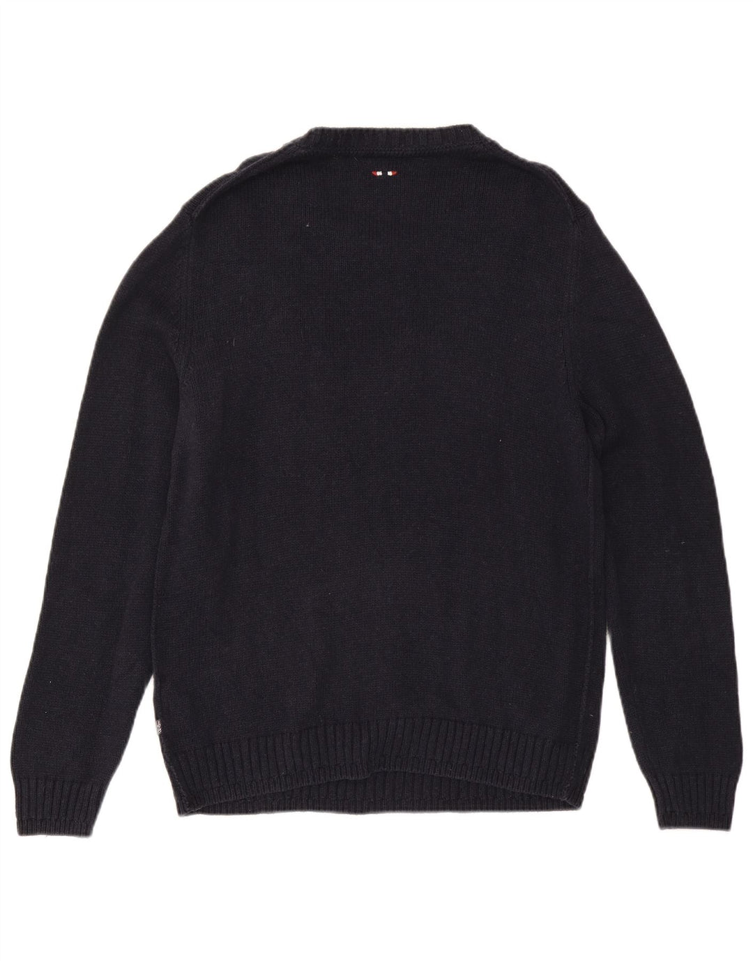 NAPAPIJRI Ανδρικό γραφικό πουλόβερ με λαιμόκοψη, μεγάλο μπλε βαμβακερό