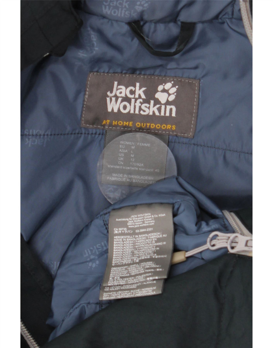 JACK WOLFSKIN Γυναικείο μπουφάν με κουκούλα αντιανεμικό UK 12 Medium Navy Blue