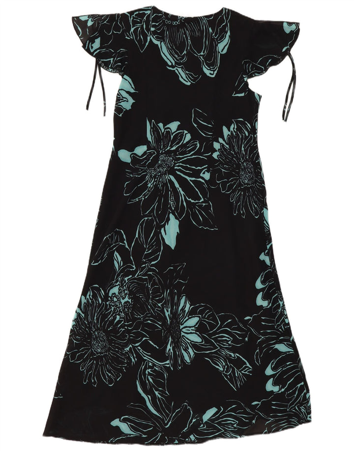 Agenda Γυναικείο Maxi Φόρεμα UK 14 Medium Black Floral Polyester