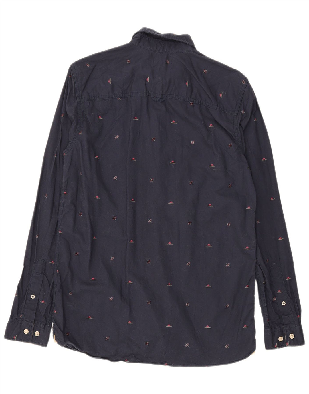 JACK & JONES Mens Abstract Pattern Shirt Medium Navy Blue Cotton