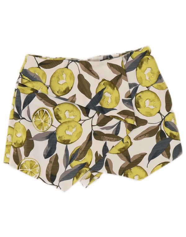 Topshop Γυναικείο Hot Pants Abstract Pattern UK 4 XS W24 Green Floral