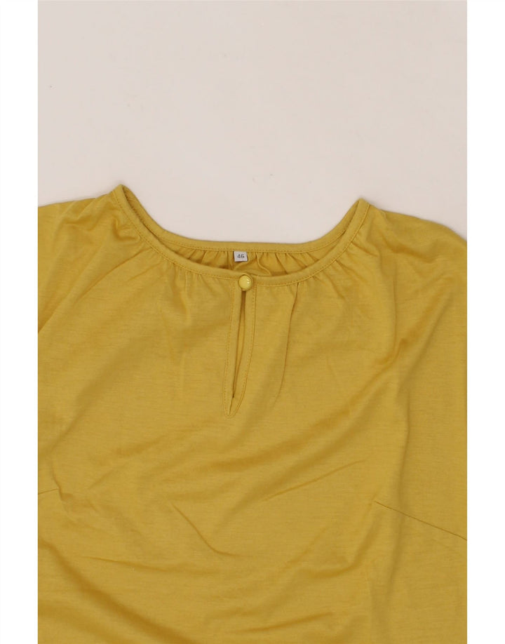 VINTAGE Womens Blouse Top IT 46 Large Yellow Cotton Vintage Vintage and Second-Hand Vintage from Messina Hembry 